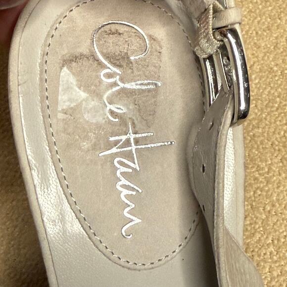 Cole Haan Elegant Pale Grey Suede Slingback Heels Shoes Size 9.5B NWOB - Picture 9 of 10